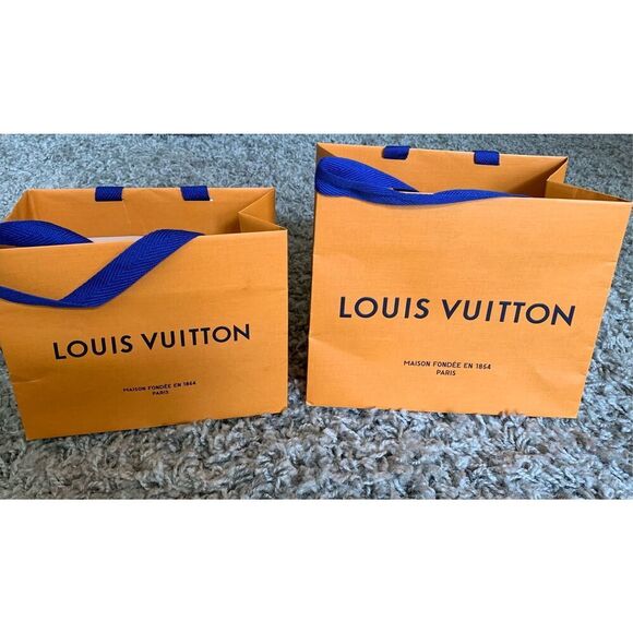 2 Authentic Louis Vuitton Shopping Gift Paper Bag LOT - Picture 1 of 7